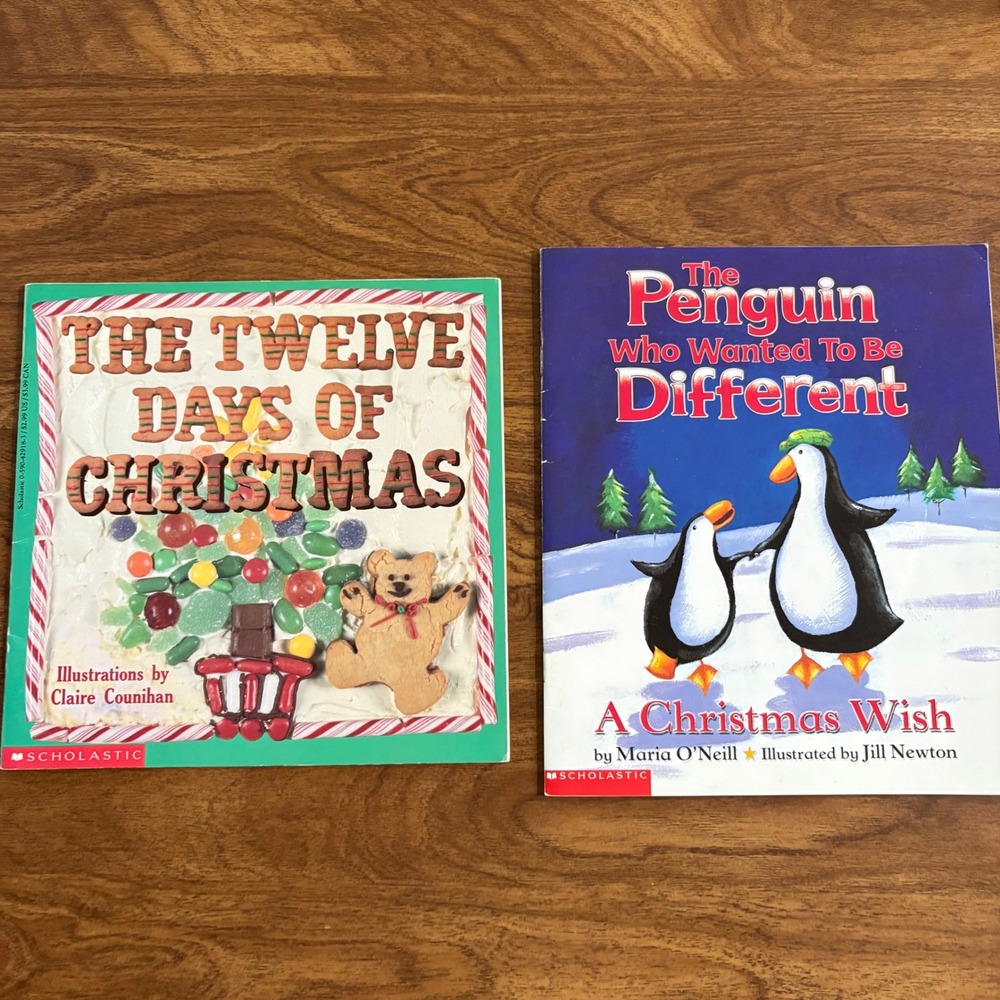 2 Christmas Books 12 Days of Christmas Penguin Who Wanted Gingerbread Recipe